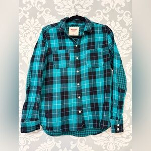 4/$25 • Mossimo Supply Co. Teal and Black Checkered Shirt